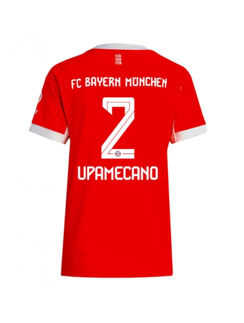 Zenske Futbalové oblečenie Bayern Munich Dayot Upamecano #2 2025-26 Krátky Rukáv - Domáci Zenske Futbalové oblečenie Bayern Munich Dayot Upamecano #2 2025-26 Krátky Rukáv - Domáci